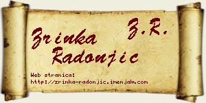 Zrinka Radonjić vizit kartica